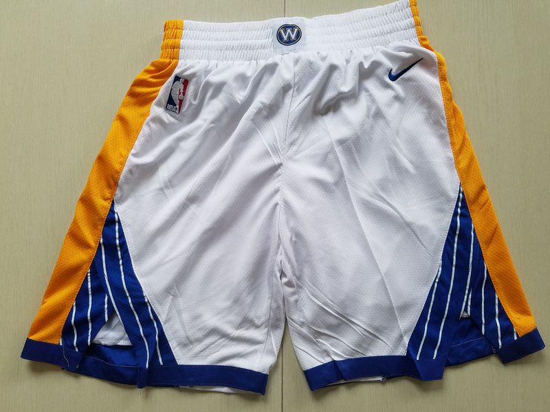 2018 Men NBA Nike Golden State Warriors white shorts1->milwaukee bucks->NBA Jersey